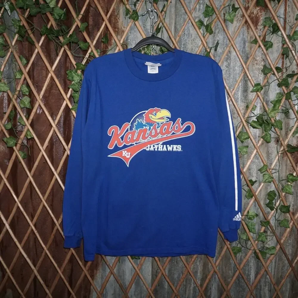 M - Vintage Y2K Adidas T-Shirts kansas jayhawks university
